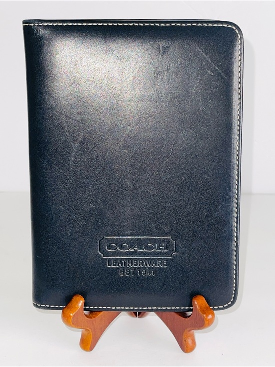 Coach Handbags - Coach Leatherware EST 1941 Black Leather Passport Holder Cover Photo Insert